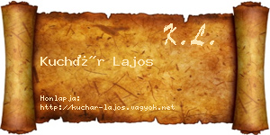 Kuchár Lajos névjegykártya